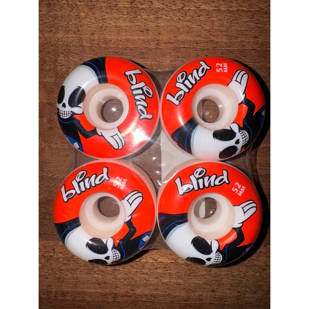 Blind Skateboards Reaper Character Wheels 52mm Red White Set of 4 NEW